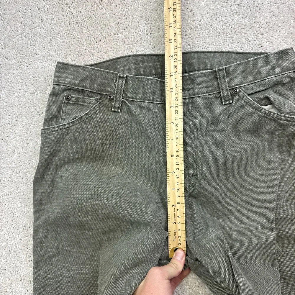 Y2K Distressed Dickies Carpenter Pants Green Size 30x31 Workwear Grunge Skater